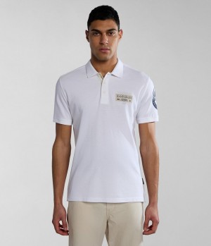 Napapijri Amundsen Short Sleeve Polo Shirt Muške Polo Majice Bijele | SDWQ-90473