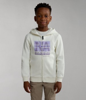 Napapijri Brunt Full-Zip Hoodie (4-16 YEARS) Dječje Majica s Kapuljačom Bijele | NGCK-91538