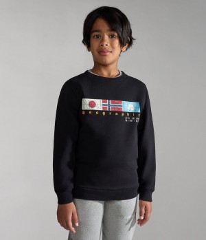 Napapijri Brunt Sweatshirt (4-16 YEARS) Dječje Dukserice Crne | YTON-39261