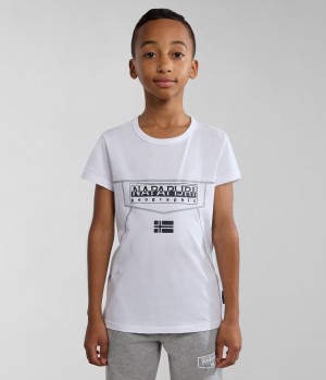 Napapijri Cree Short Sleeve T-Shirt (4-16 YEARS) Dječje Majice Bijele | MFRD-35640