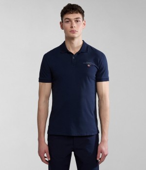 Napapijri Elbas Short Sleeve Jersey Polo Shirt Muške Polo Majice Tamno Plave | VKQF-52830