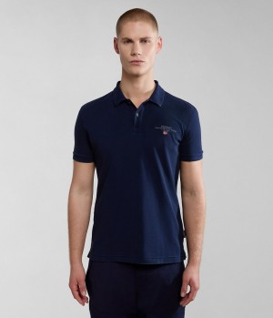 Napapijri Elbas Short Sleeve Pique Polo Shirt Muške Polo Majice Tamno Plave | NXAC-50972