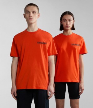 Napapijri Gouin Short Sleeve T-Shirt Ženske Majice Narančaste | KNRW-59240