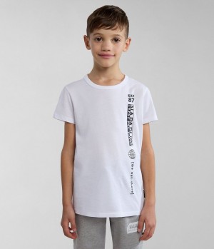 Napapijri Hudson Short Sleeve T-Shirt (4-16 YEARS) Dječje Majice Bijele | HAXQ-10893