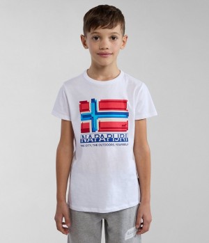 Napapijri Liard Short Sleeve T-Shirt (4-16 YEARS) Dječje Majice Bijele | PXDO-41935