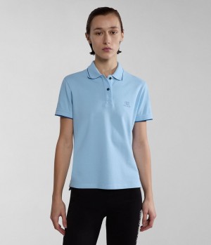 Napapijri Nina Short Sleeve Polo Shirt Ženske Polo Majice Svijetlo Plave | NPRK-83059