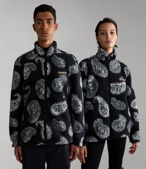 Napapijri Paisley Full-Zip Fleece Muške Fleece Crne | OZFD-28943