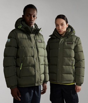 Napapijri Rick Puffer Jacket Muške Puffer Jakna Kaki Boja Zelene | LPSI-51342