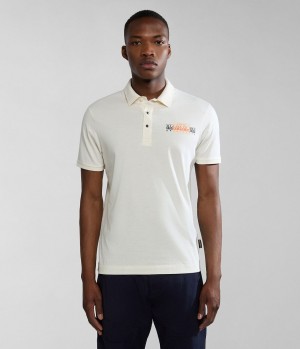 Napapijri Smallwood Short Sleeve Polo Shirt Muške Polo Majice Bijele | KNYE-21059