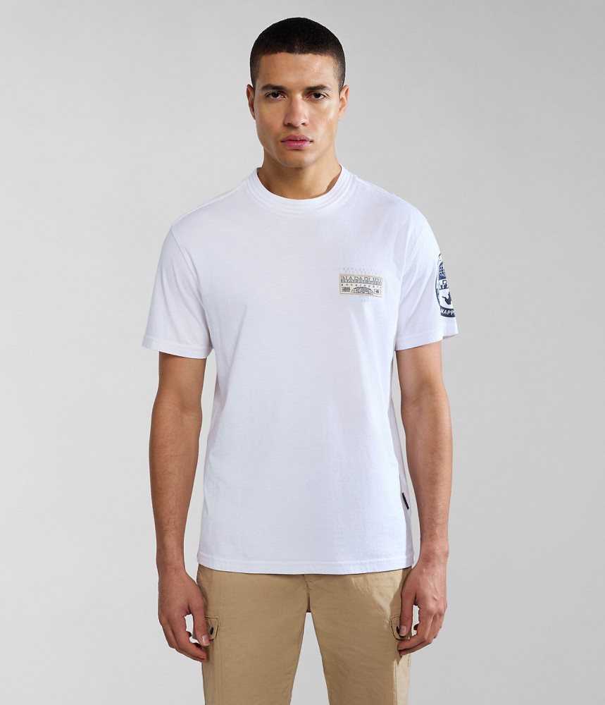 Napapijri Amundsen Short Sleeve T-Shirt Muške Majice Bijele | FUZW-25489