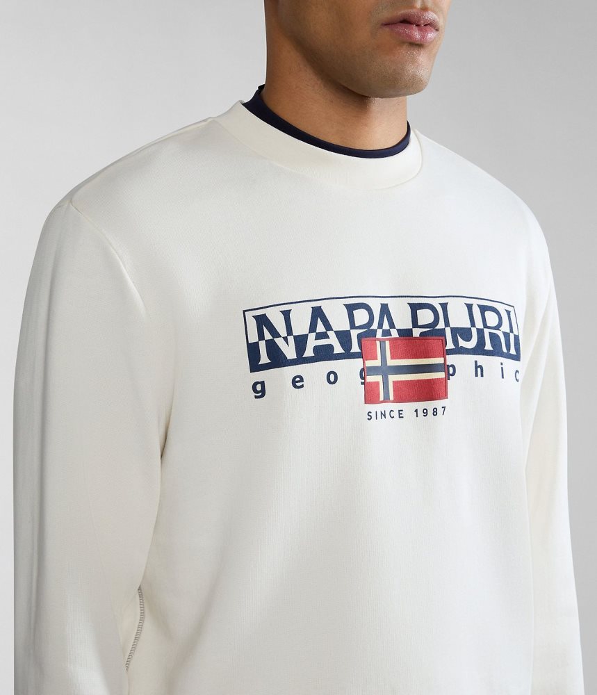 Napapijri Aylmer Sweatshirt Muške Dukserice Bijele | QMTG-97012