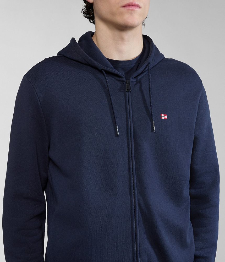 Napapijri Balis Summer Full-Zip Hoodie Muške Dukserice Tamno Plave | TWHE-42319