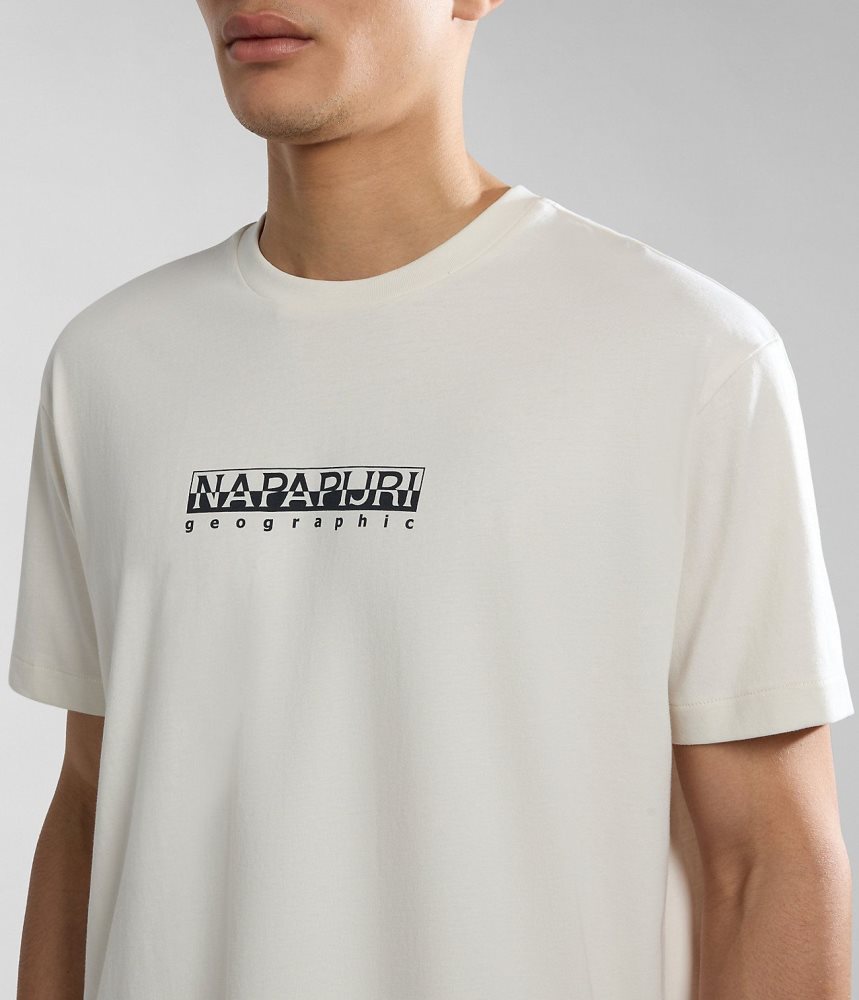 Napapijri Box Short Sleeve T-Shirt Muške Majice Bijele | GEXJ-98045