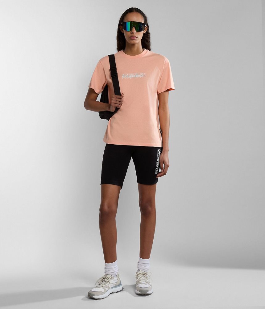 Napapijri Box Short Sleeve T-Shirt Ženske Majice Roze | VCJQ-08357