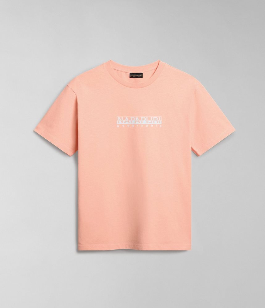 Napapijri Box Short Sleeve T-Shirt Ženske Majice Roze | VCJQ-08357