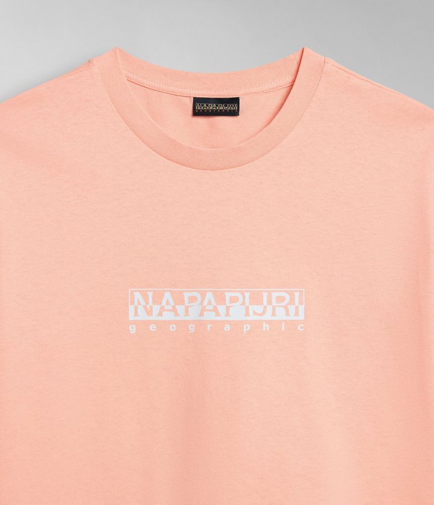 Napapijri Box Short Sleeve T-Shirt Ženske Majice Roze | VCJQ-08357