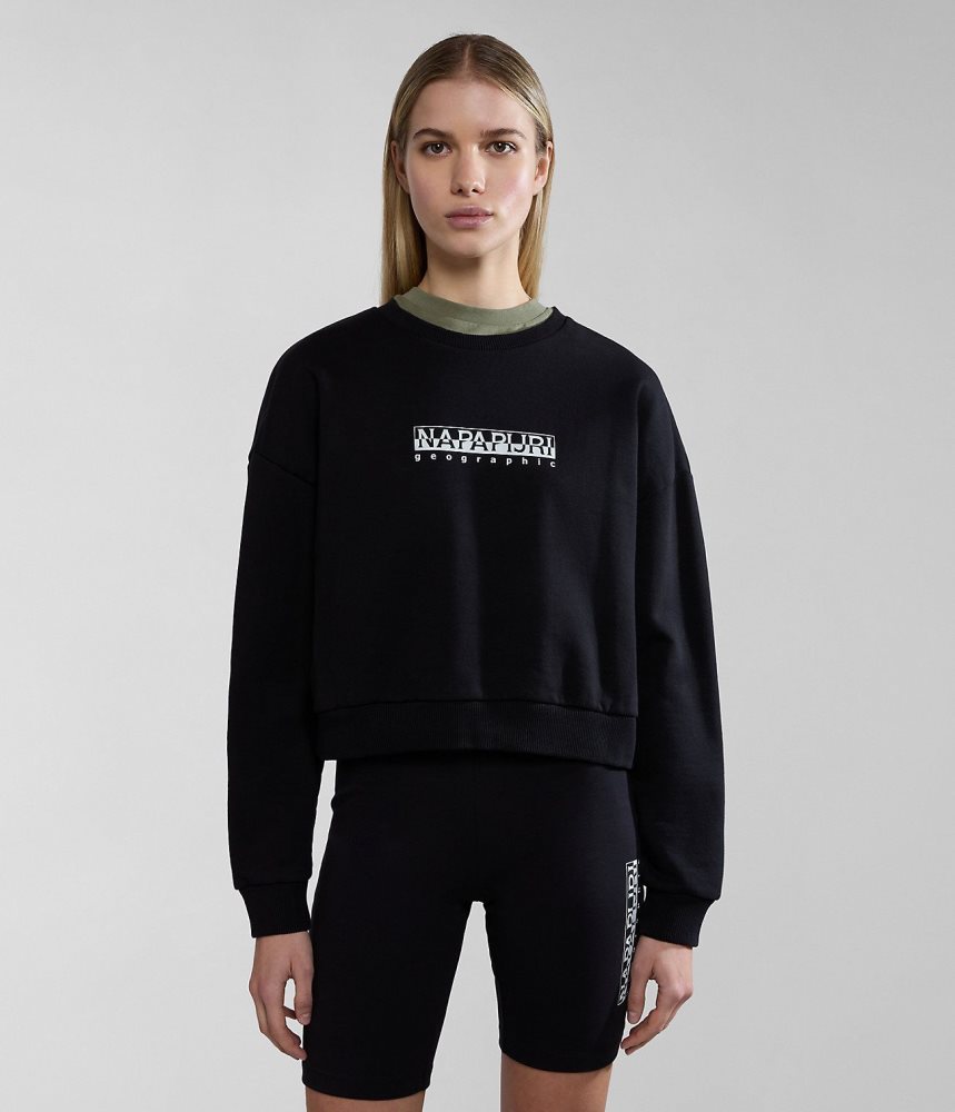 Napapijri Box Sweatshirt Ženske Dukserice Crne | AUMW-08731