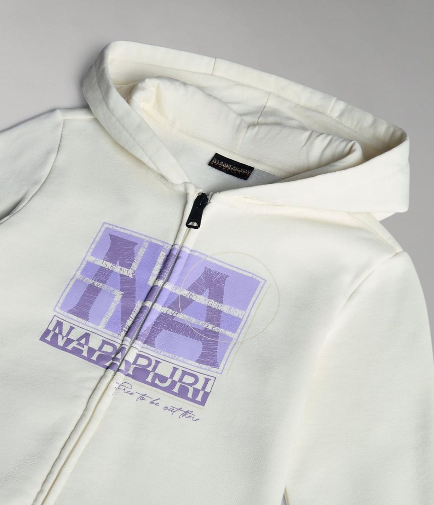 Napapijri Brunt Full-Zip Hoodie (4-16 YEARS) Dječje Dukserice Bijele | AZLG-90861