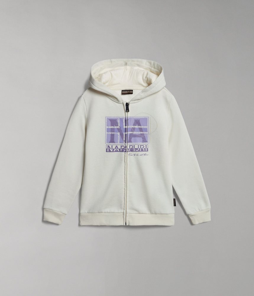 Napapijri Brunt Full-Zip Hoodie (4-16 YEARS) Dječje Dukserice Bijele | AZLG-90861