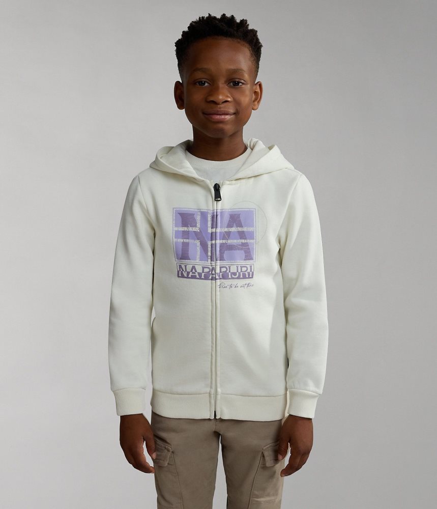 Napapijri Brunt Full-Zip Hoodie (4-16 YEARS) Dječje Dukserice Bijele | AZLG-90861