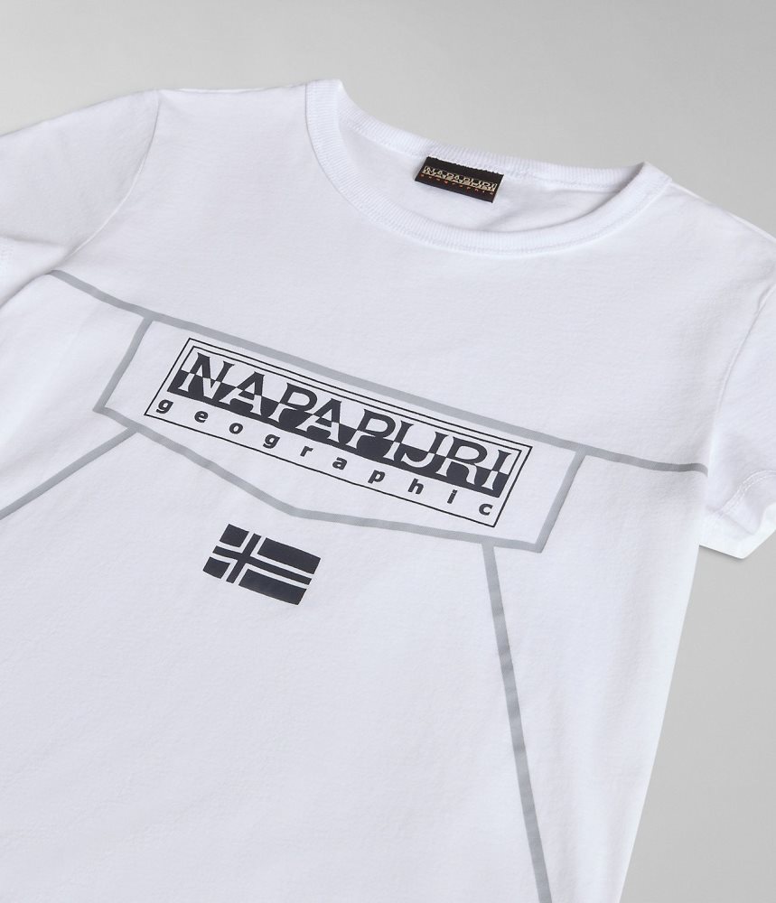 Napapijri Cree Short Sleeve T-Shirt (4-16 YEARS) Dječje Majice Bijele | MFRD-35640