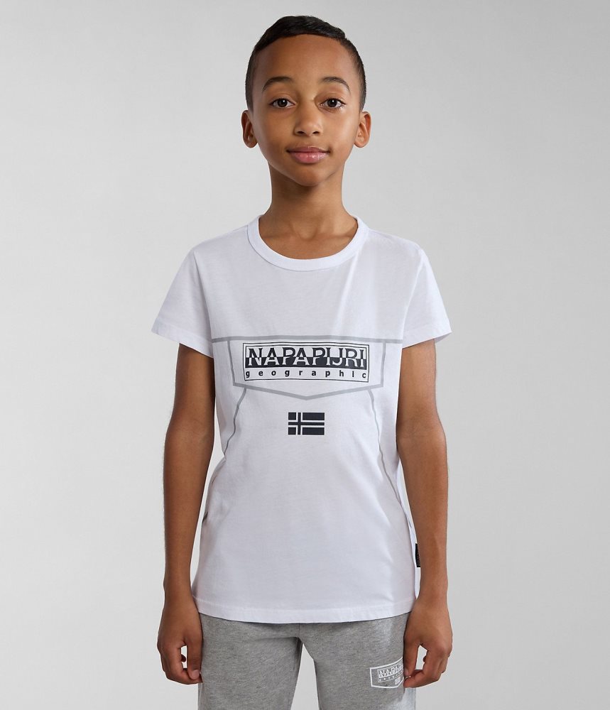 Napapijri Cree Short Sleeve T-Shirt (4-16 YEARS) Dječje Majice Bijele | MFRD-35640