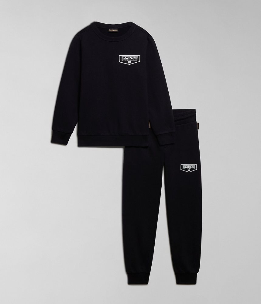 Napapijri Cree Tracksuit (4-16 YEARS) Dječje Jogger Hlače Crne | BCOD-45016