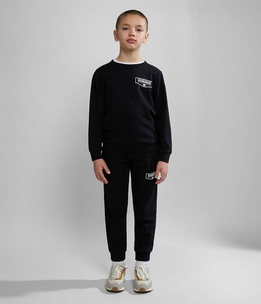 Napapijri Cree Tracksuit (4-16 YEARS) Dječje Jogger Hlače Crne | BCOD-45016