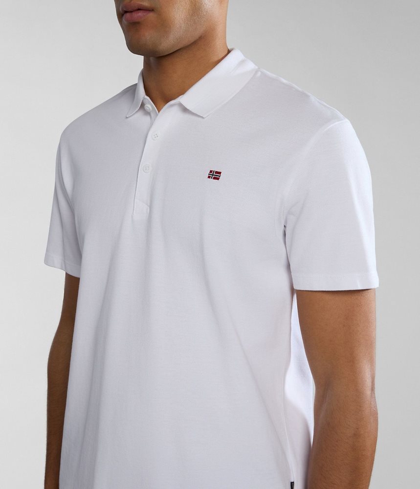 Napapijri Ealis Short Sleeve Polo Shirt Muške Polo Majice Bijele | WTXQ-70194