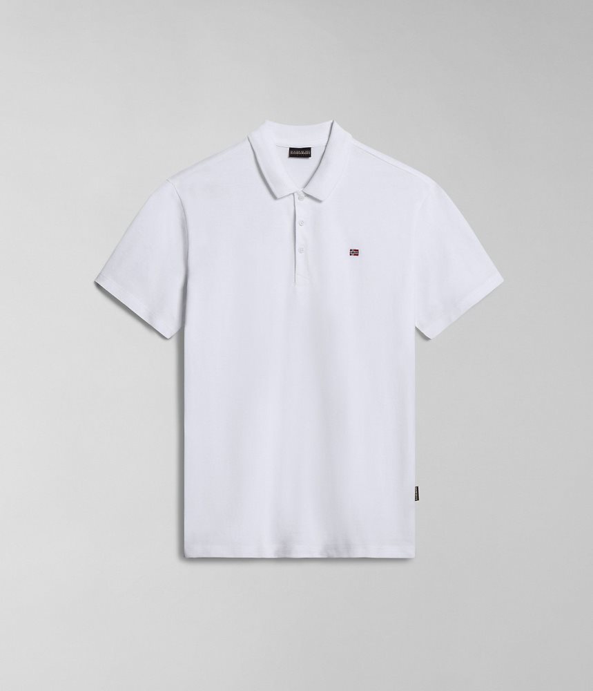 Napapijri Ealis Short Sleeve Polo Shirt Muške Polo Majice Bijele | WTXQ-70194