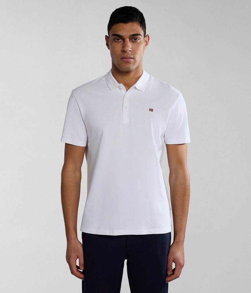 Napapijri Ealis Short Sleeve Polo Shirt Muške Polo Majice Bijele | WTXQ-70194