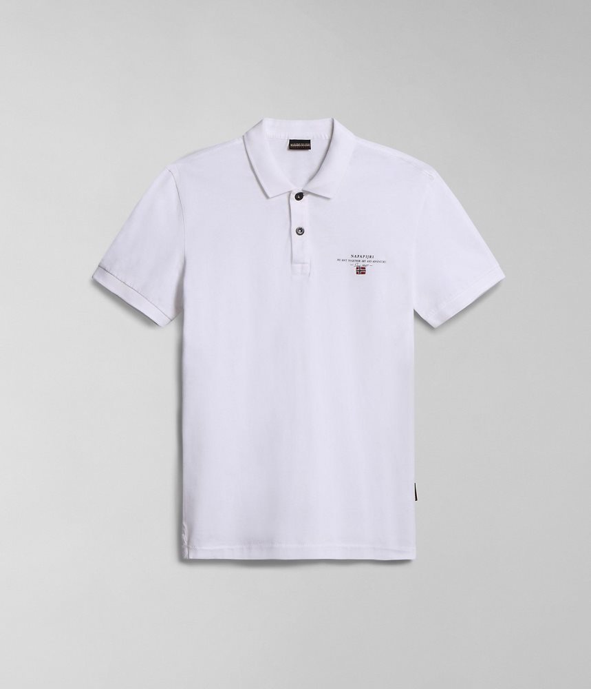 Napapijri Elbas Short Sleeve Jersey Polo Shirt Muške Polo Majice Bijele | IXJF-02147