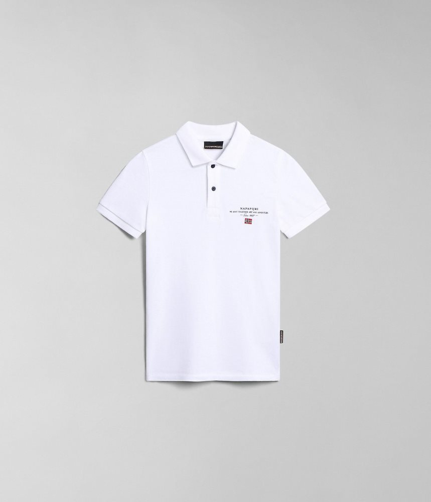 Napapijri Elbas Short Sleeve Polo Shirt (4-16 YEARS) Dječje Polo Majice Bijele | KYUP-89601