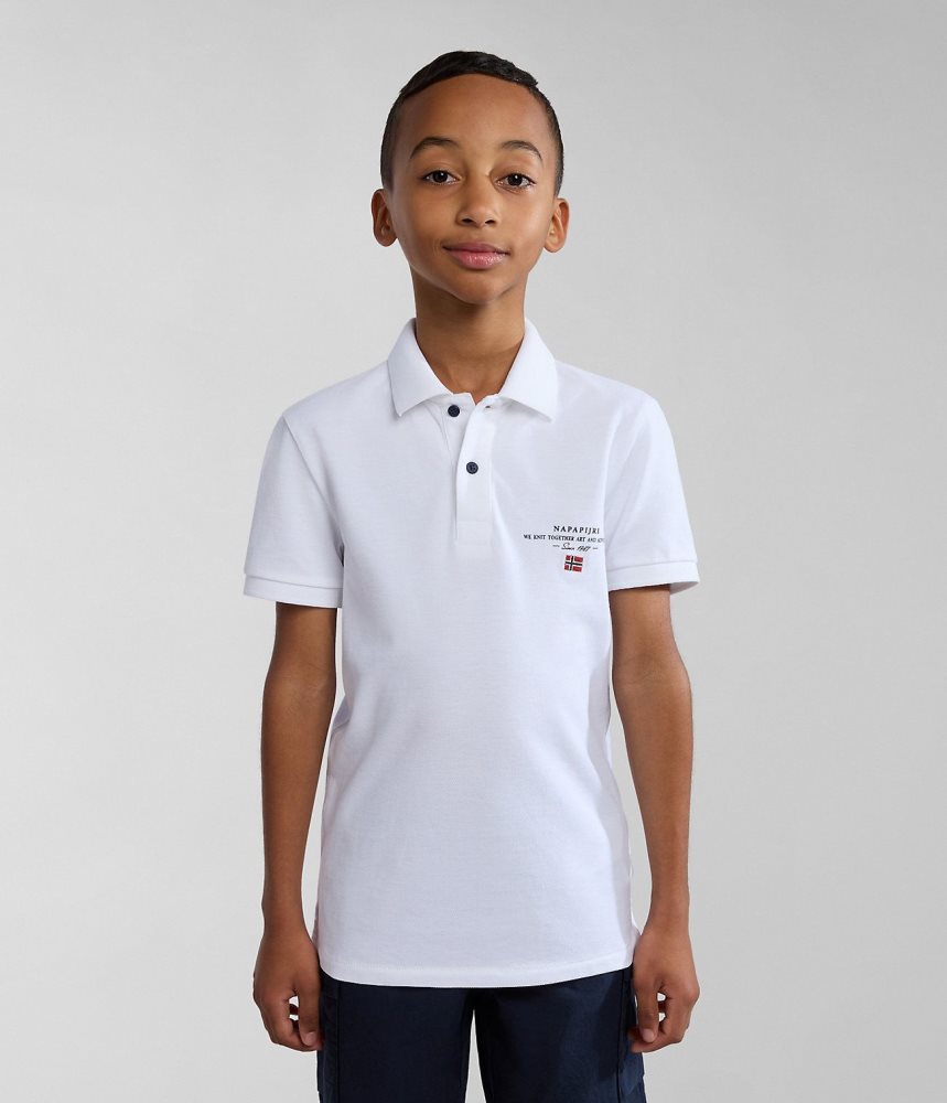 Napapijri Elbas Short Sleeve Polo Shirt (4-16 YEARS) Dječje Polo Majice Bijele | KYUP-89601