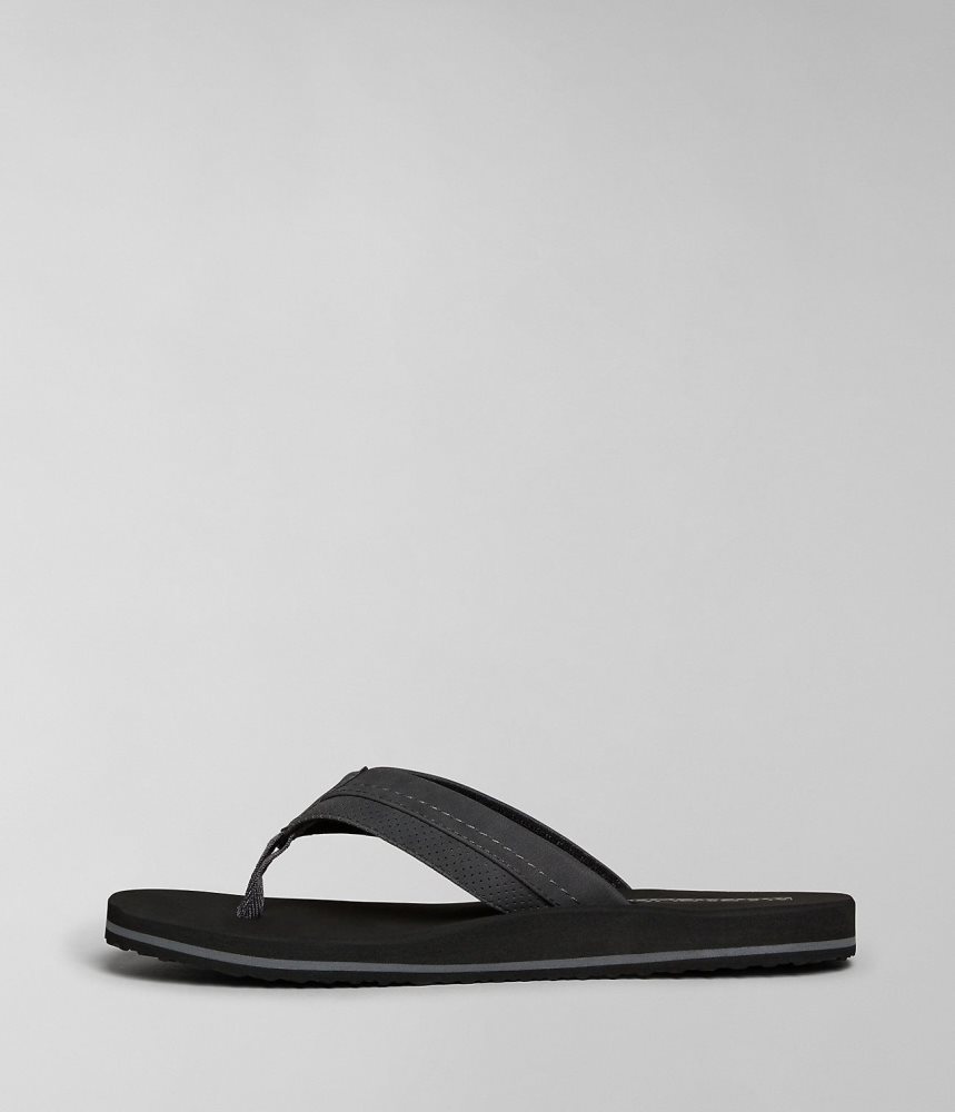 Napapijri Elm Flip-Flops Muške Natikače Crne | HPRG-12473