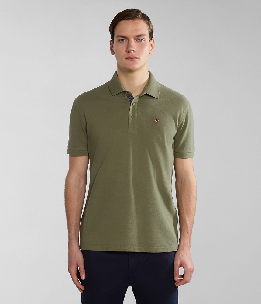 Napapijri Eolanos Short Sleeve Polo Shirt Muške Polo Majice Zelene | QDGE-63528