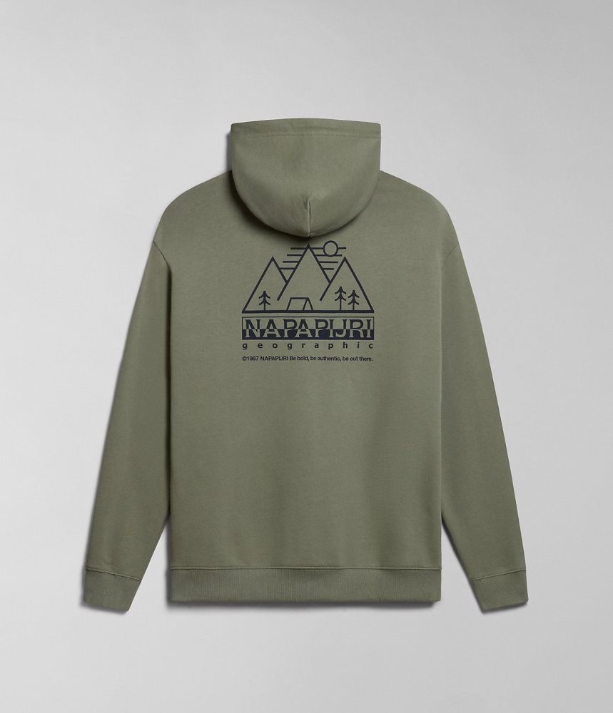 Napapijri Faber Hoodie Muške Majica s Kapuljačom Zelene | ODVJ-95103