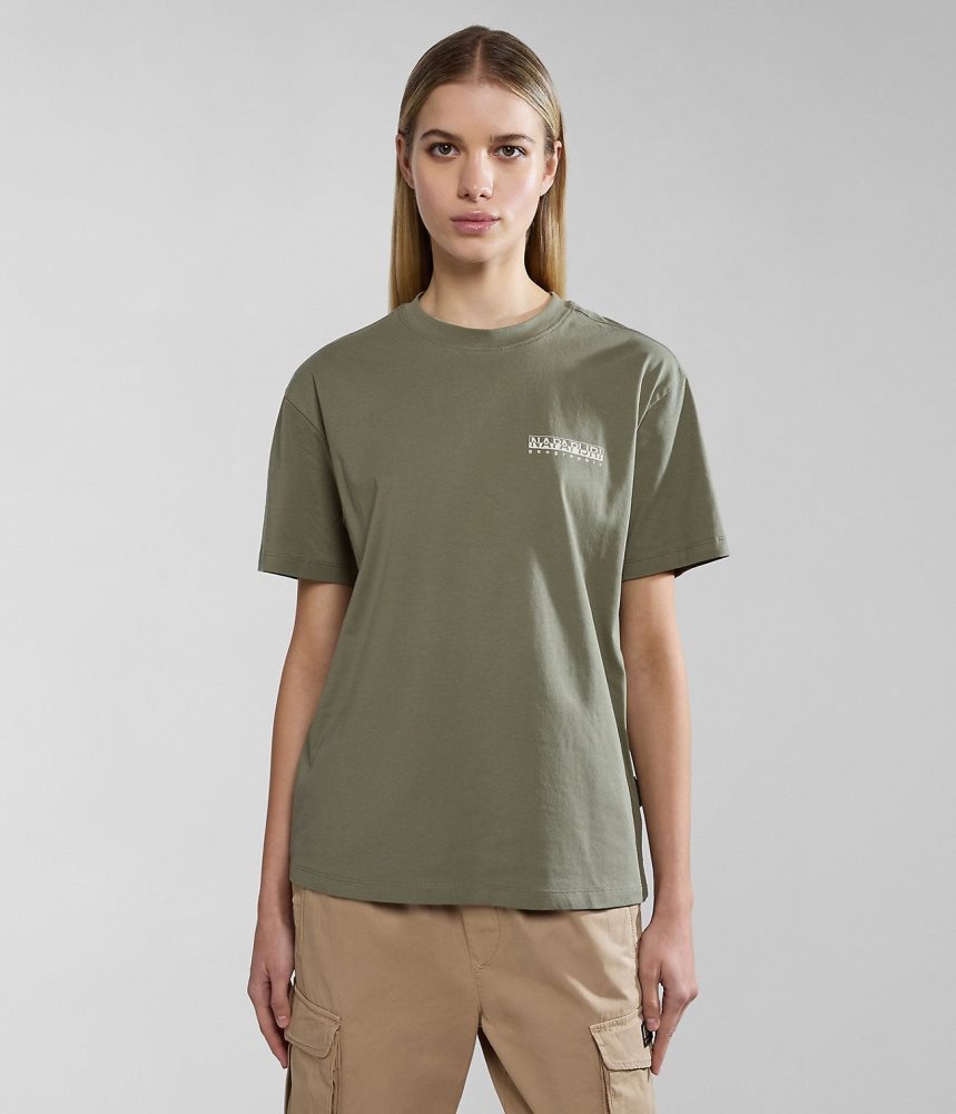 Napapijri Faber Short Sleeve T-Shirt Ženske Majice Zelene | WMOC-01845