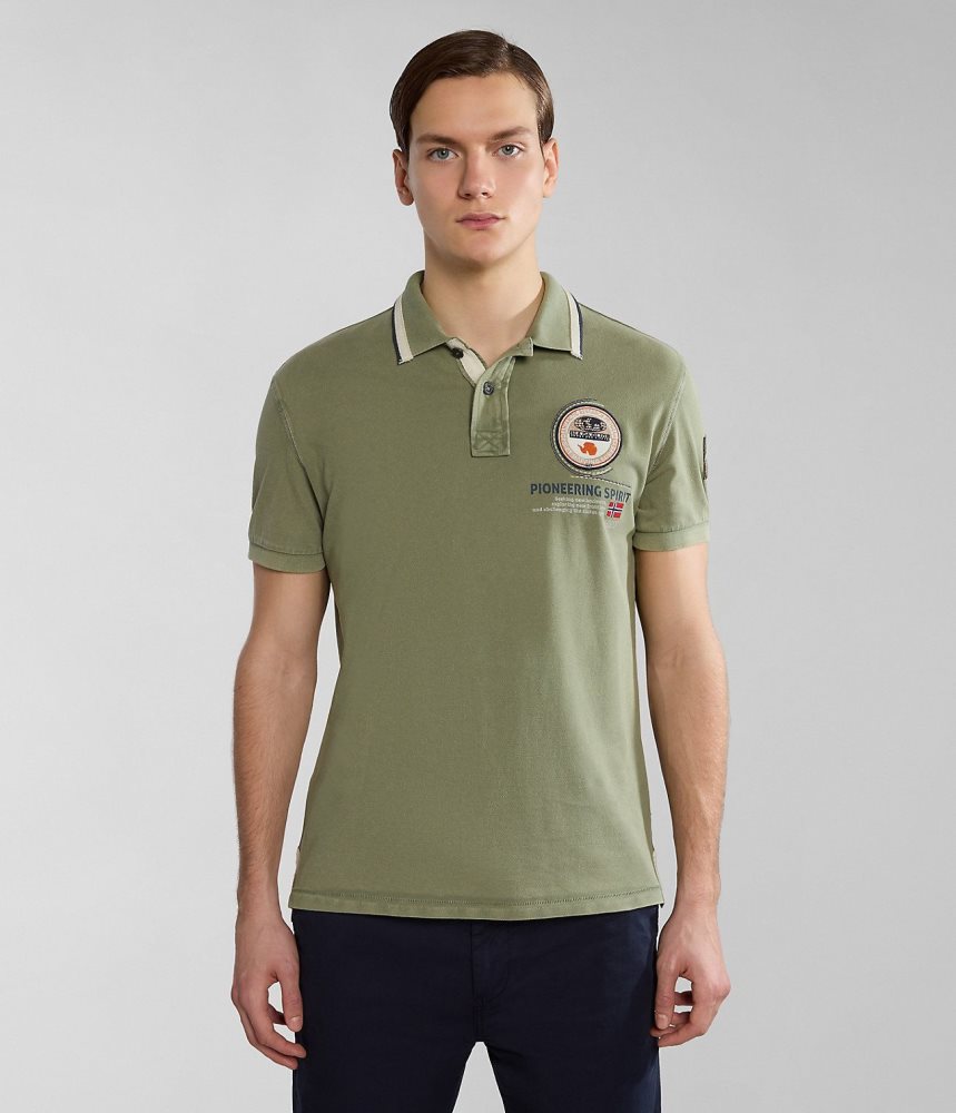 Napapijri Gandy Short Sleeve Polo Shirt Muške Polo Majice Zelene | AIRH-64238