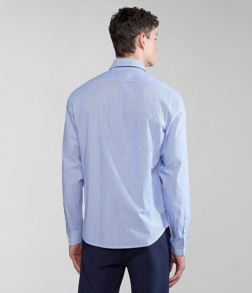 Napapijri Graie Long Sleeve Shirt Muške Košulje Plave Prugice | DWOC-47901