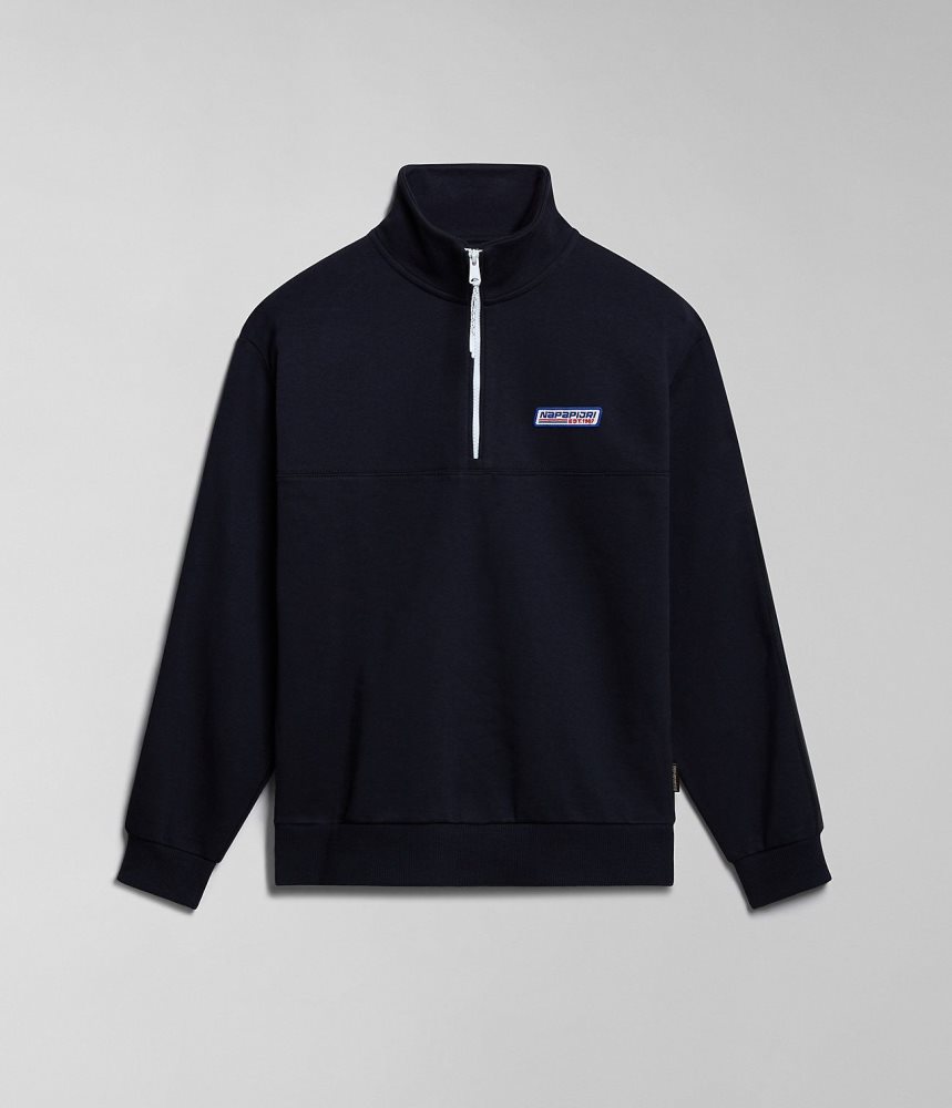 Napapijri Grober Half-Zip Sweatshirt Ženske Dukserice Crne | PKRH-39850