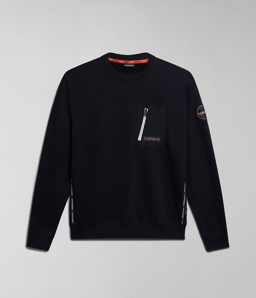 Napapijri Huron Sweatshirt Muške Dukserice Crne | GNLU-58320