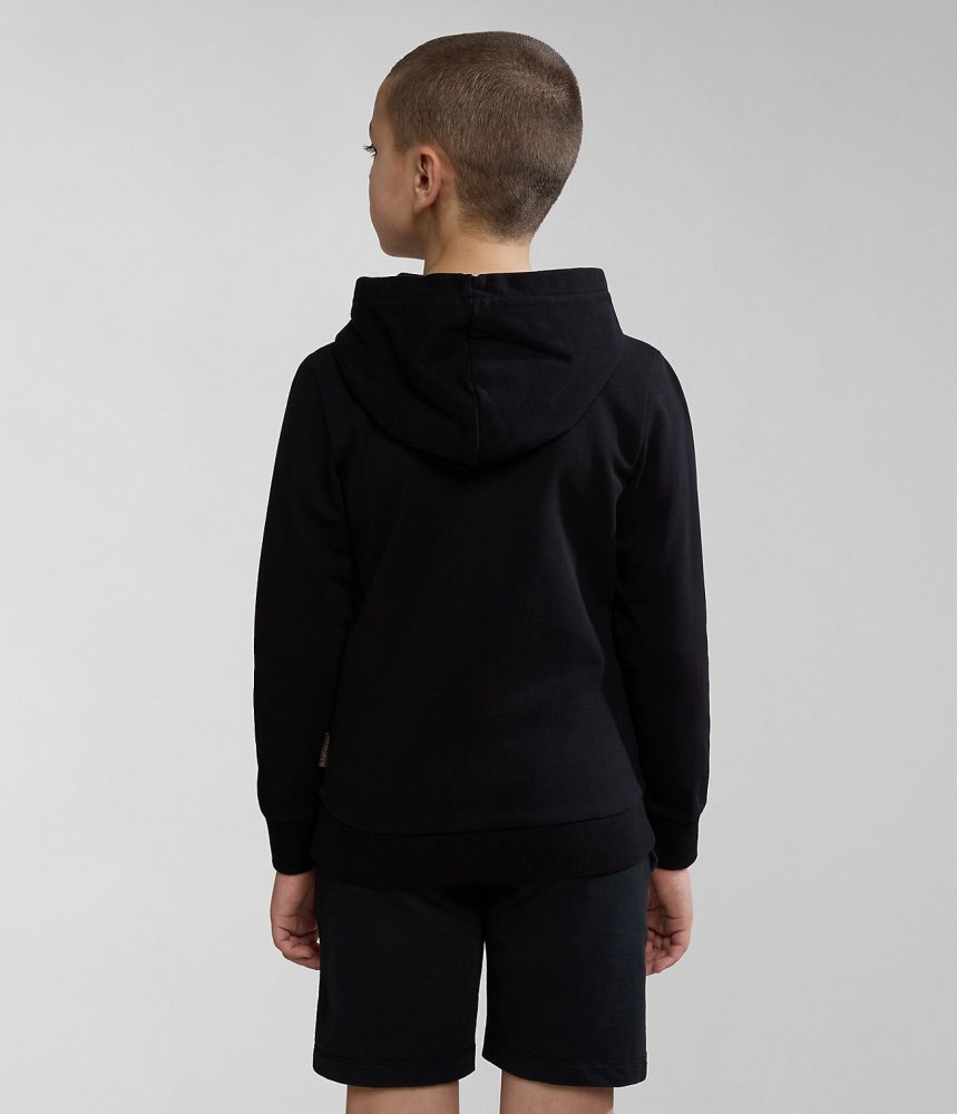 Napapijri Kitik Full-Zip Hoodie (4-16 YEARS) Dječje Majica s Kapuljačom Crne | YTIP-50326