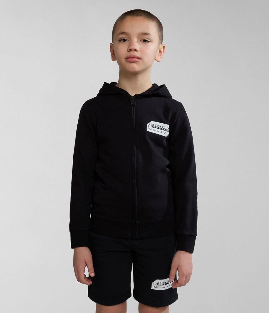 Napapijri Kitik Full-Zip Hoodie (4-16 YEARS) Dječje Majica s Kapuljačom Crne | YTIP-50326