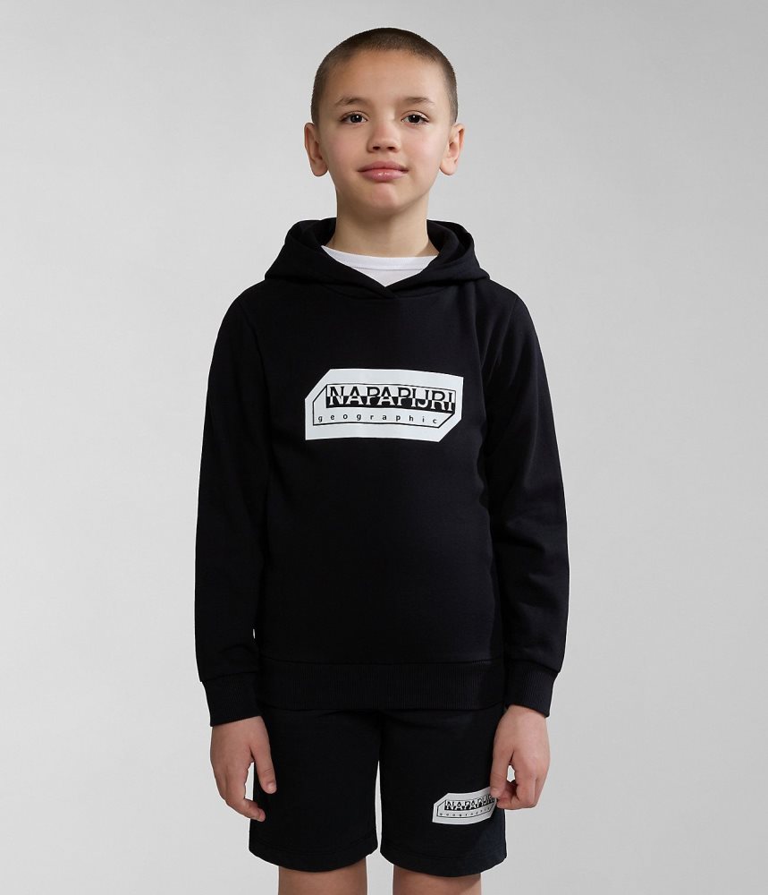 Napapijri Kitik Hoodie (4-16 YEARS) Dječje Majica s Kapuljačom Crne | PXBT-53476