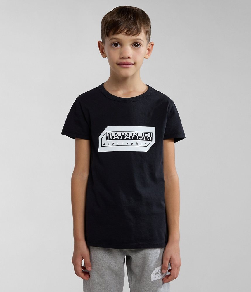 Napapijri Kitik Short Sleeve T-Shirt (4-16 YEARS) Dječje Majice Crne | CRLX-65319