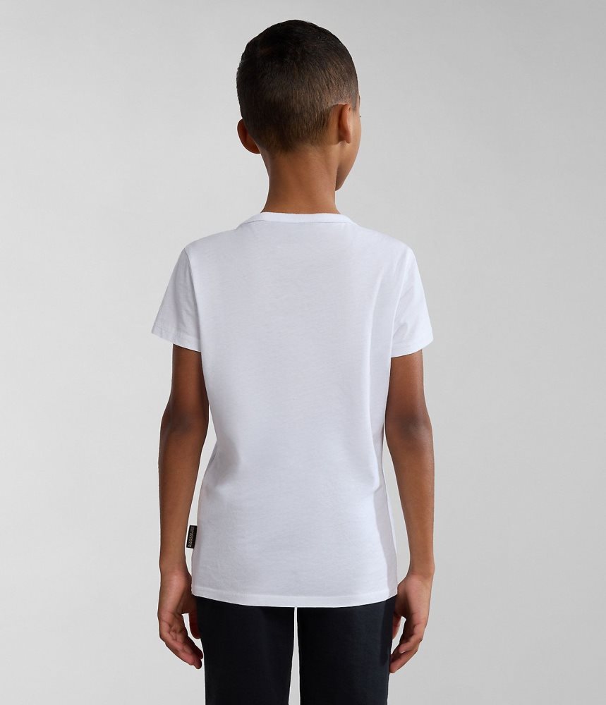 Napapijri Kitik Short Sleeve T-Shirt (4-16 YEARS) Dječje Majice Bijele | BOKM-73140