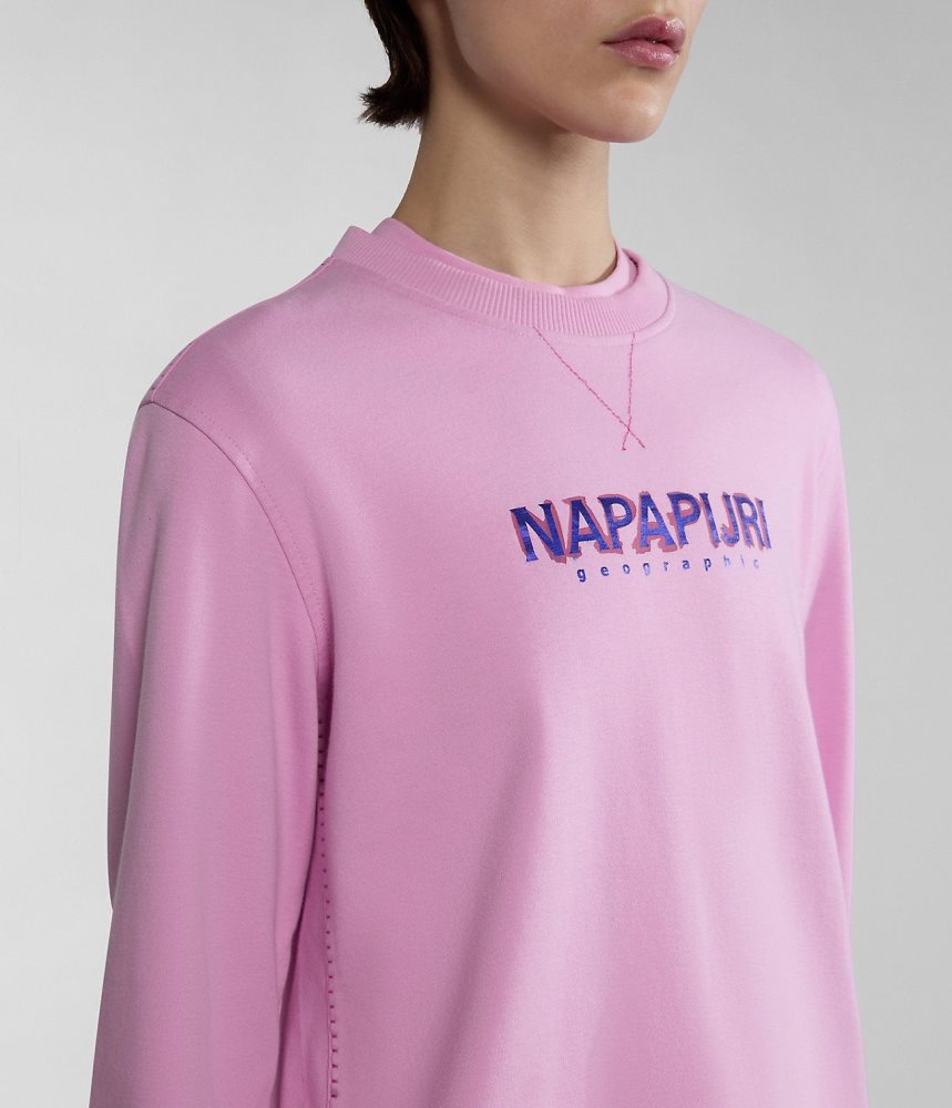 Napapijri Kreis Sweatshirt Ženske Dukserice Roze | URAB-54276