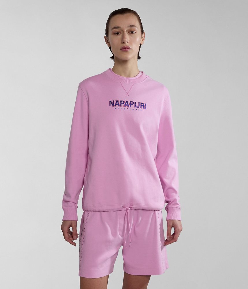 Napapijri Kreis Sweatshirt Ženske Dukserice Roze | URAB-54276