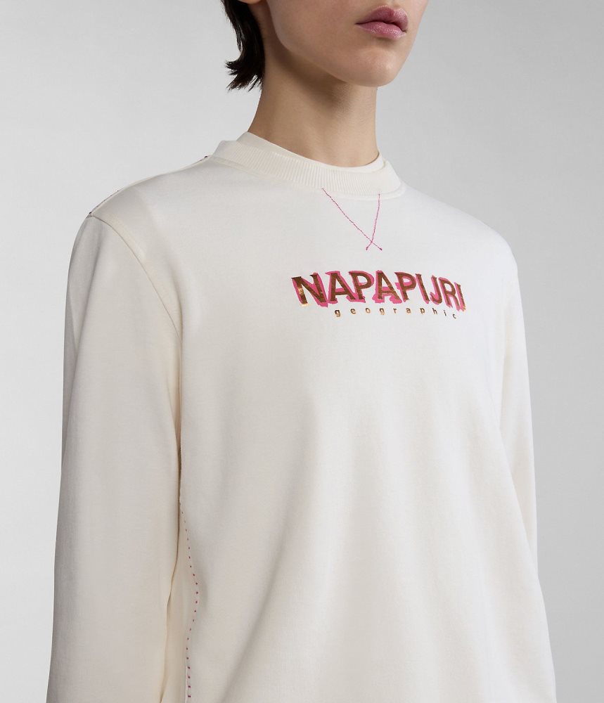 Napapijri Kreis Sweatshirt Ženske Dukserice Bijele | HKWT-29036